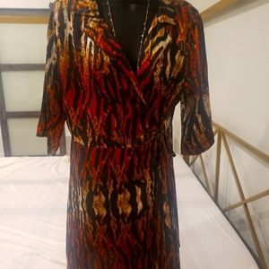 NWT Asos QED London tiger print wrap dress